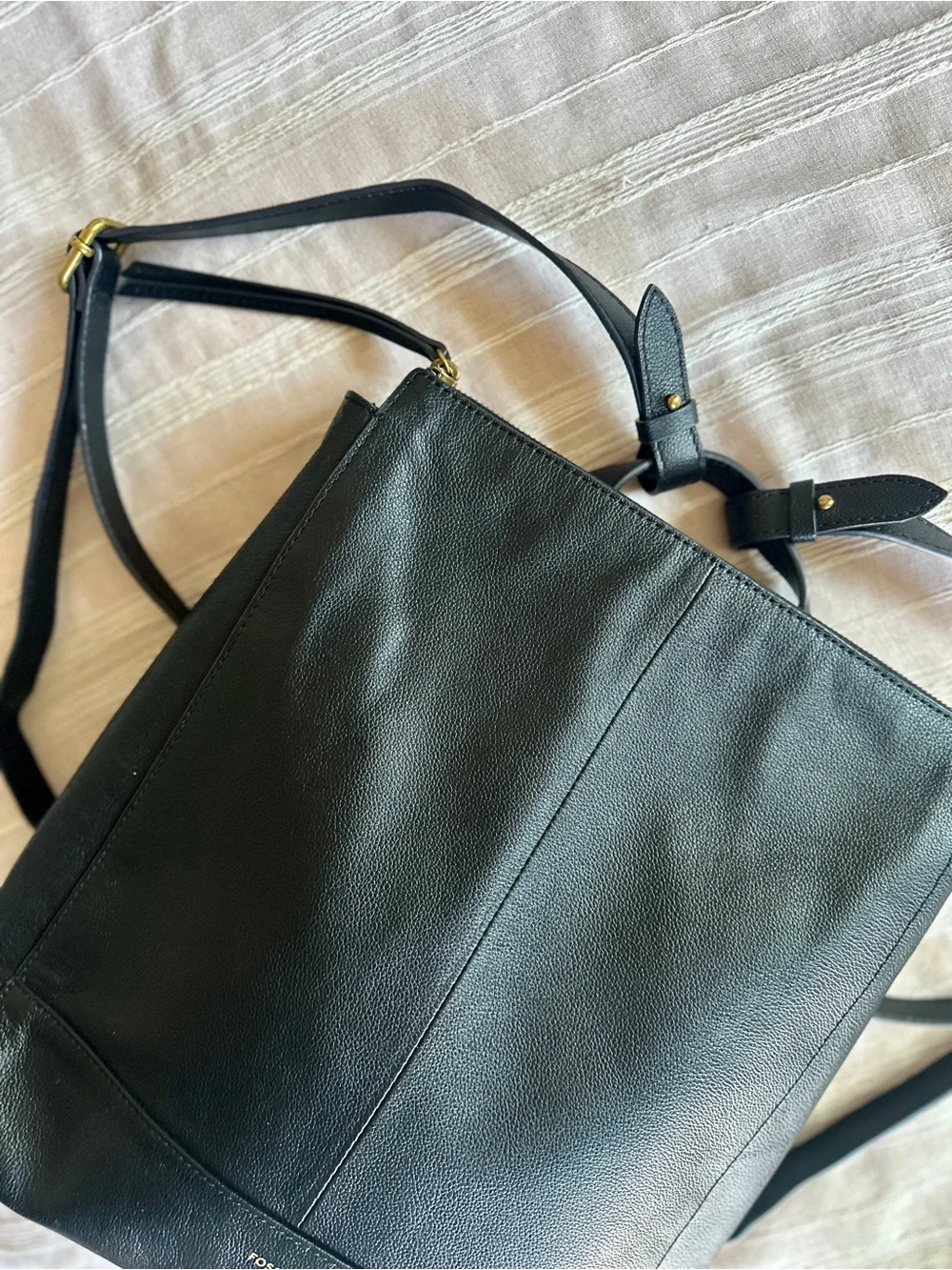 FOSSIL Elina Large Convertible Leather Backpack/Crossbody/Tote Bag NWOT